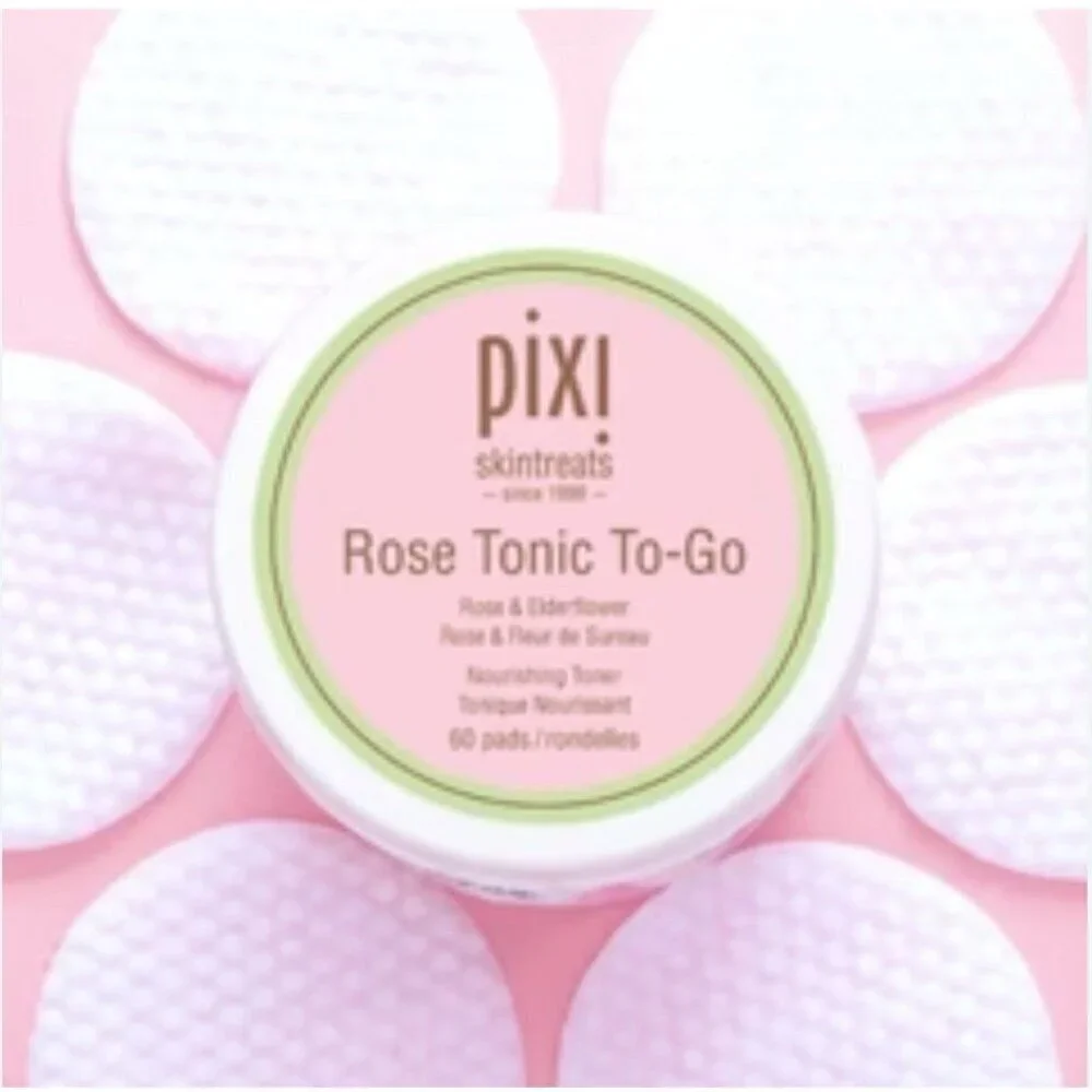 Pixi Skintreats Rose Tonic To-Go Facial Treatment Nourishing Toner Pads - 60ct